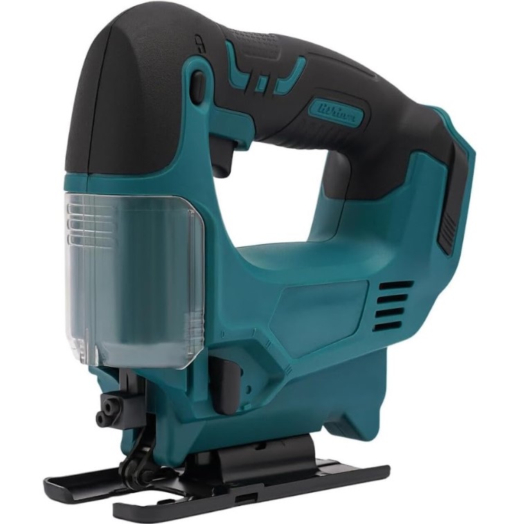 Cordless Jigsaw Machine 21V with 2x Lithium Batteries & Fast Charger | Heavy-Duty Electric Jigsaw for Wood, Metal, Plastic | Variable Speed, Bevel Cut, Tool-Free Blade Change, LED Light - UAE Fast Delivery